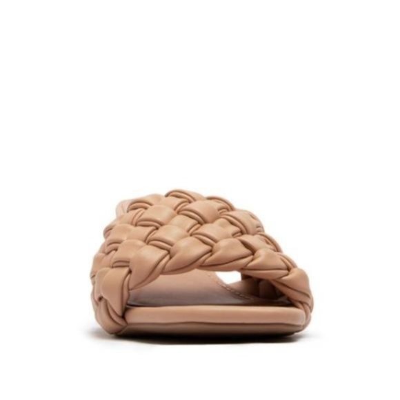 !! NEW !! Braided Block Mid Heel Mules in Blush Nude - Picture 2 of 4